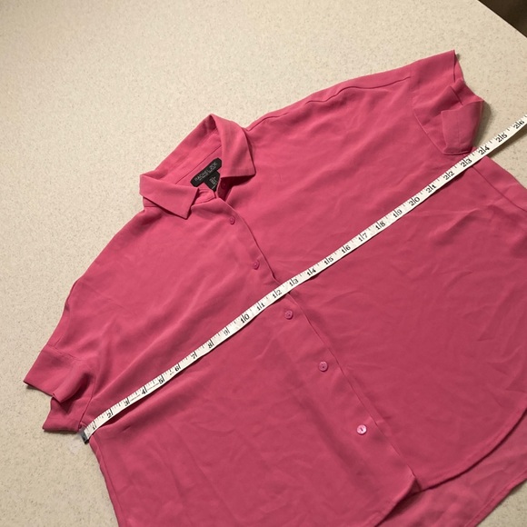 Rachel Zoe Pink Button Down Shirt Women Size Oversized Small - Picture 4 of 9